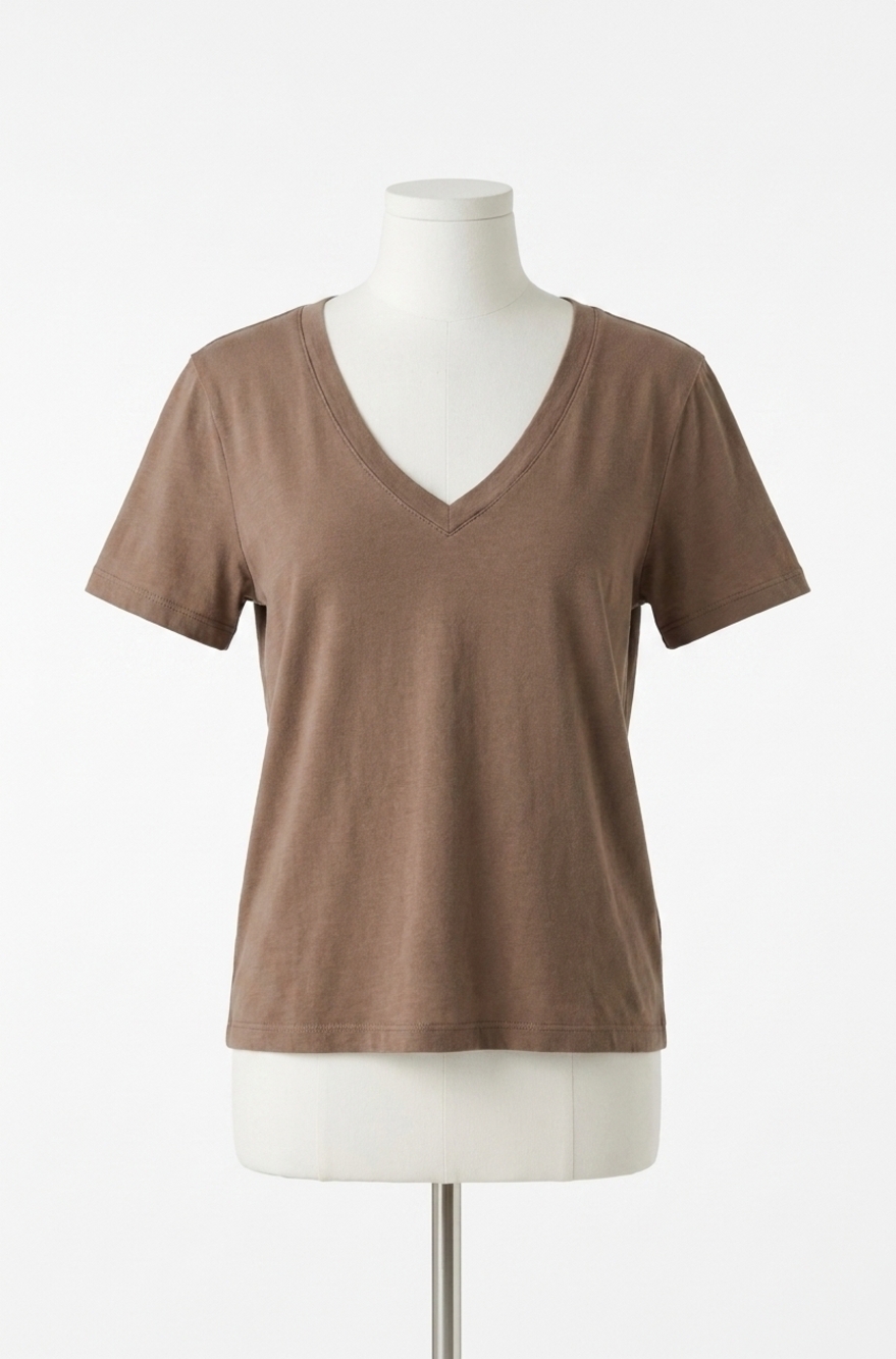 NEW MICHAEL STARS daria just cotton short sleeve top in cobblestone